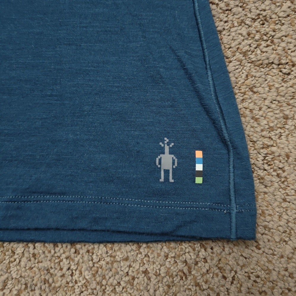 SMARTWOOL Women T Shirt XS Blue Merino Wool Gorpcore Activewear Base Layer - Picture 12 of 13
